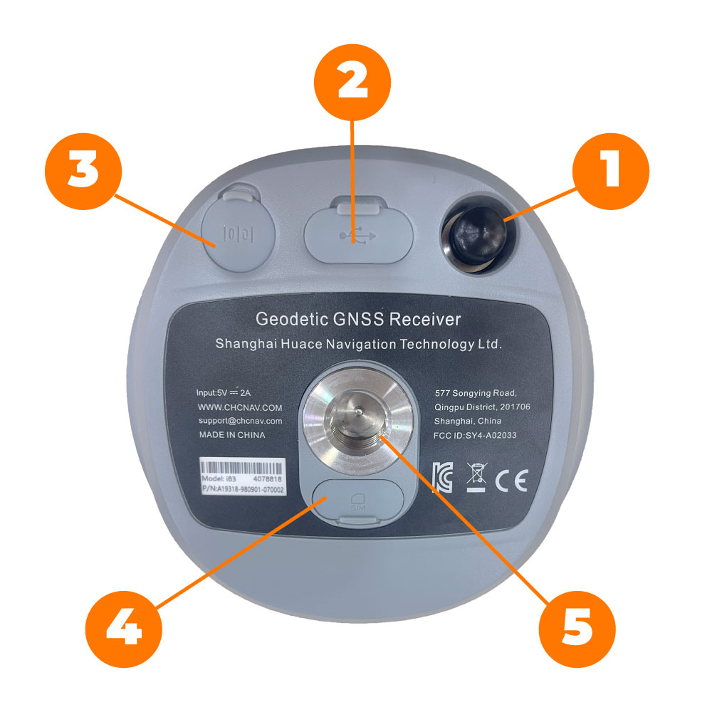 Các cổng giao tiếp trên thân Máy GPS RTK CHC i83