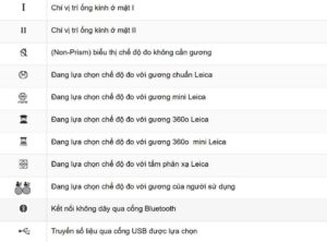 Hướng dẫn sử dụng máy toàn đạc Leica TS02: Bí quyết khảo sát hiệu quả! Một số biểu tượng trên màn hình leica ts02
