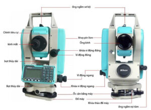 Cách sử dụng máy toàn đạc Nikon chính xác và hiệu quả trong đo đạc Cấu tạo ngoài cơ bản máy toàn đạc Nikon
